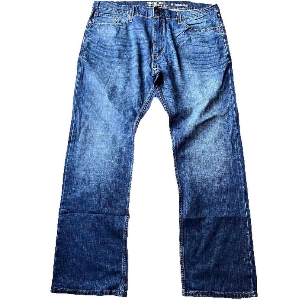 Levi's Signature S51 Straight Leg Blue Denim Jeans Pants Men's 40x32